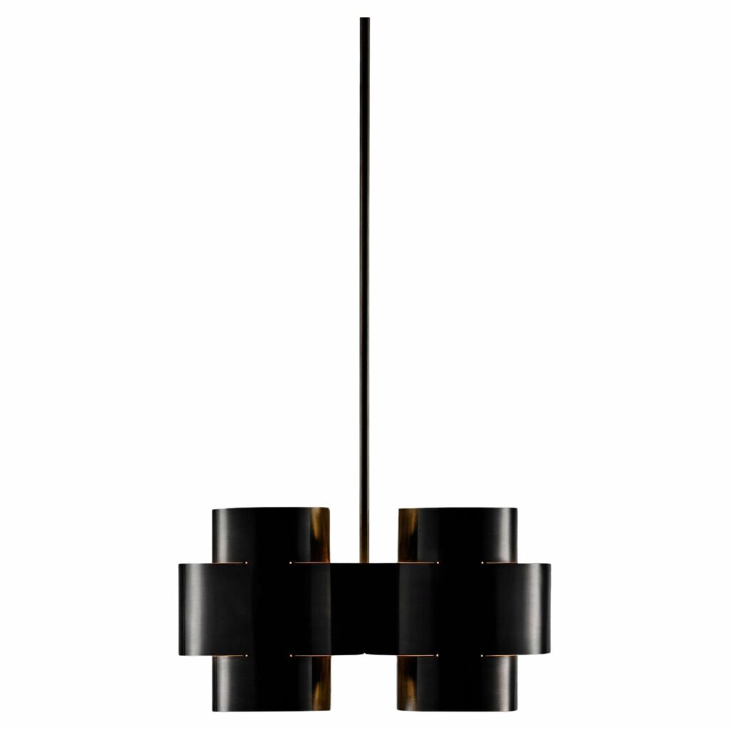 Burnt Brass Plus Four Chandelier by Paul Matter 1
