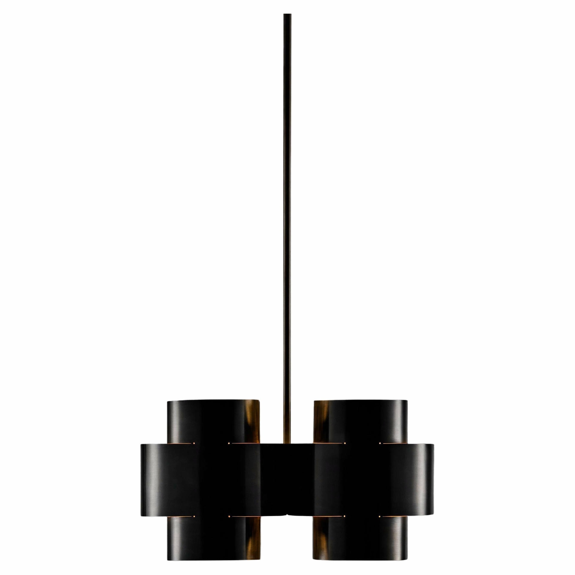 Burnt Brass Plus Four Chandelier by Paul Matter 1