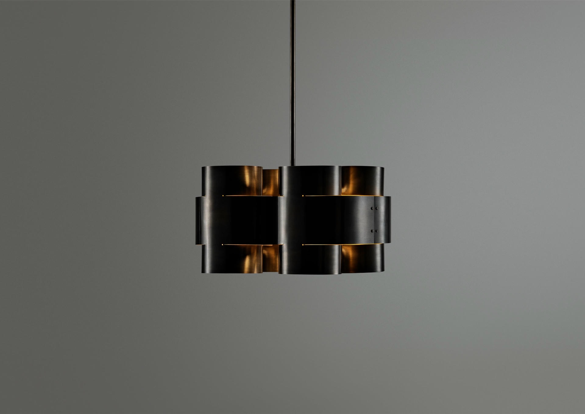 Burnt Brass Plus Four Chandelier by Paul Matter 4