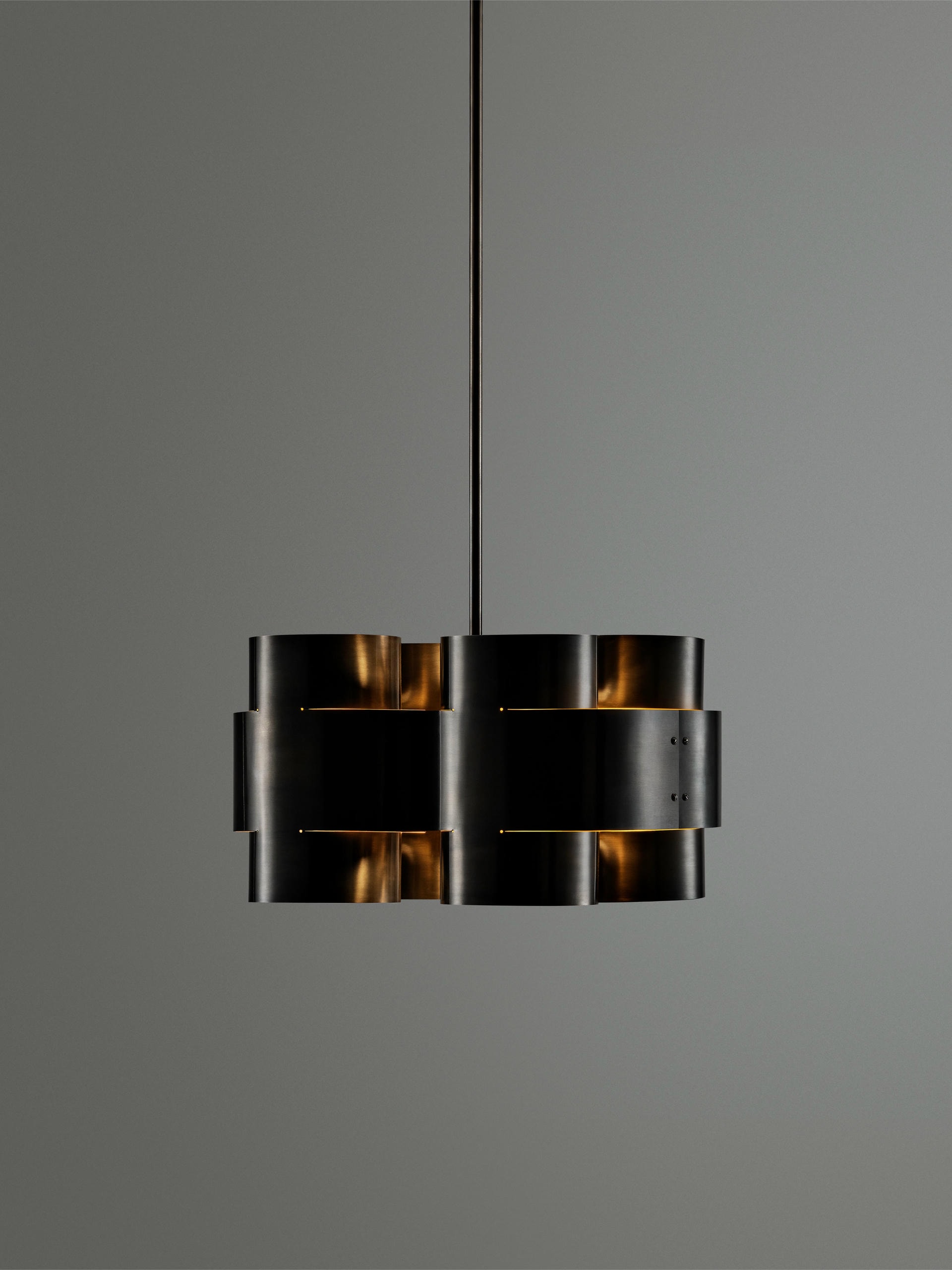 Burnt Brass Plus Four Chandelier by Paul Matter 5