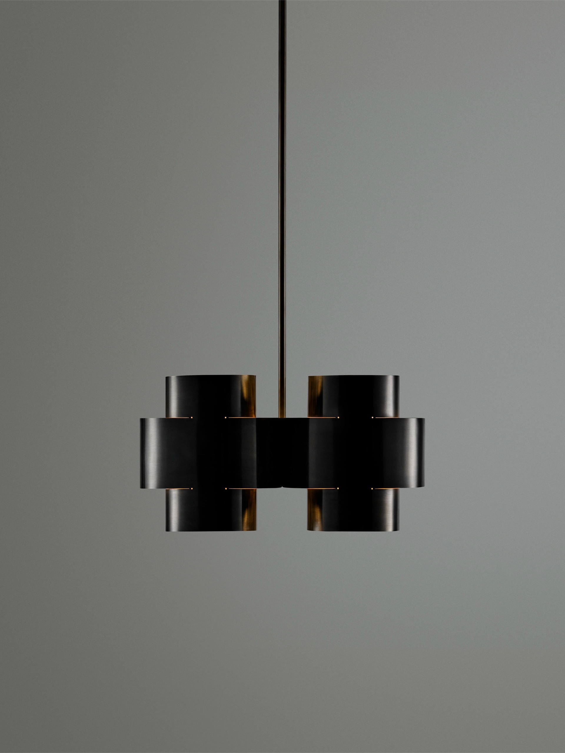 Burnt Brass Plus Four Chandelier by Paul Matter 6