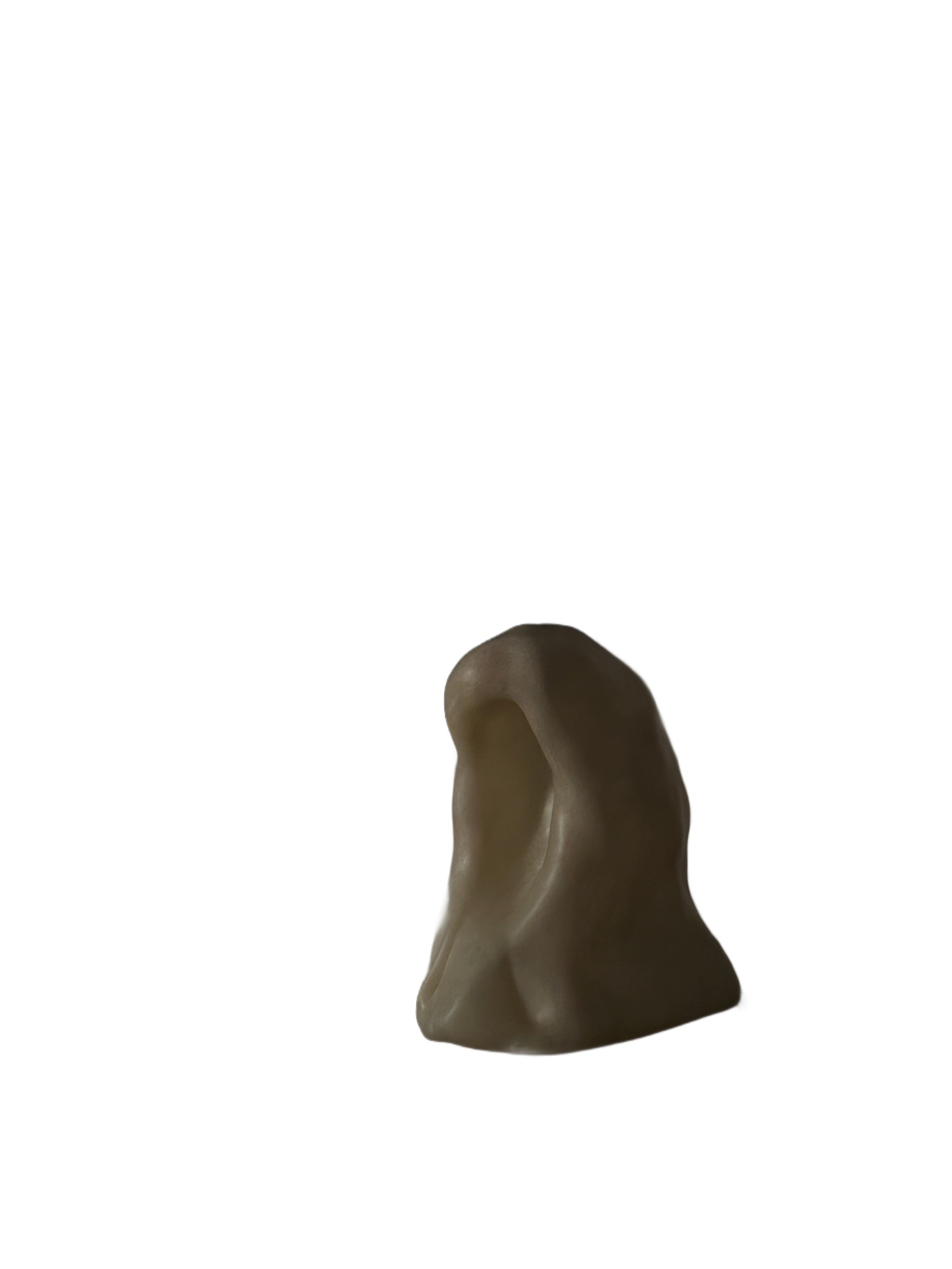 Cave Inspired Unique Form, Natural Beige Fiberglass Table Lamp by kar 1