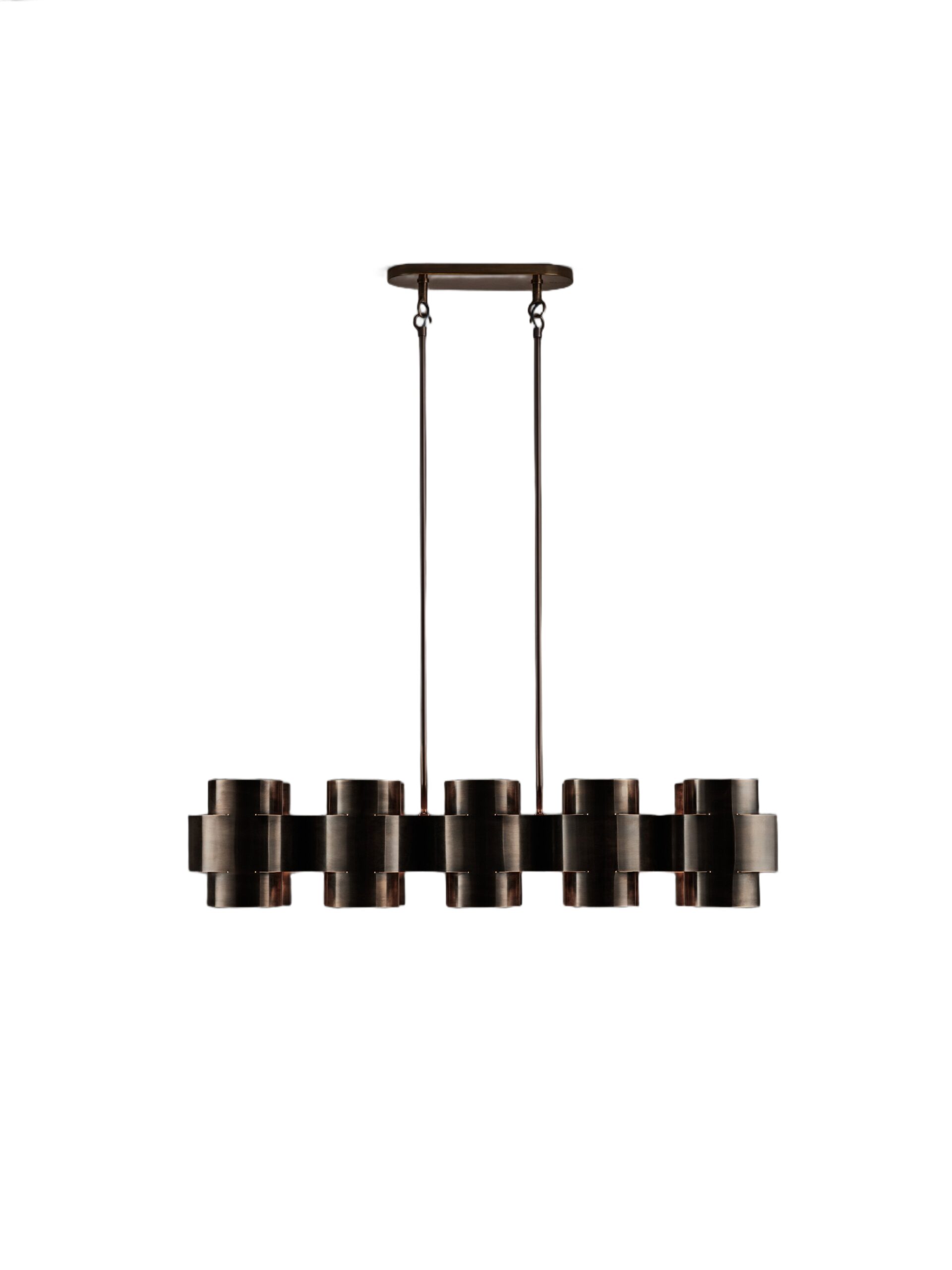 Dark Aged Brass Plus Ten Chandelier by Paul Matter 1