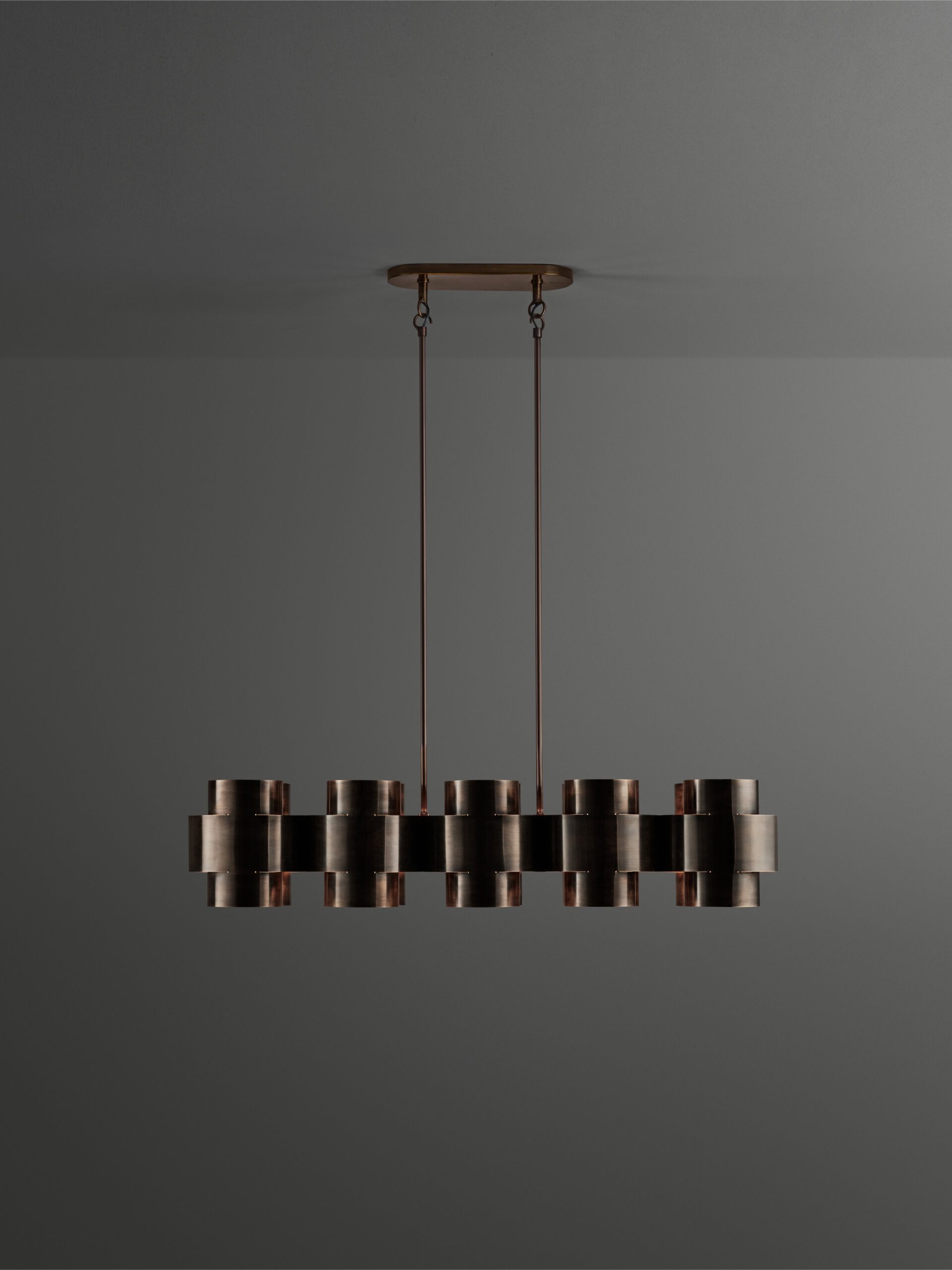 Dark Aged Brass Plus Ten Chandelier by Paul Matter 2