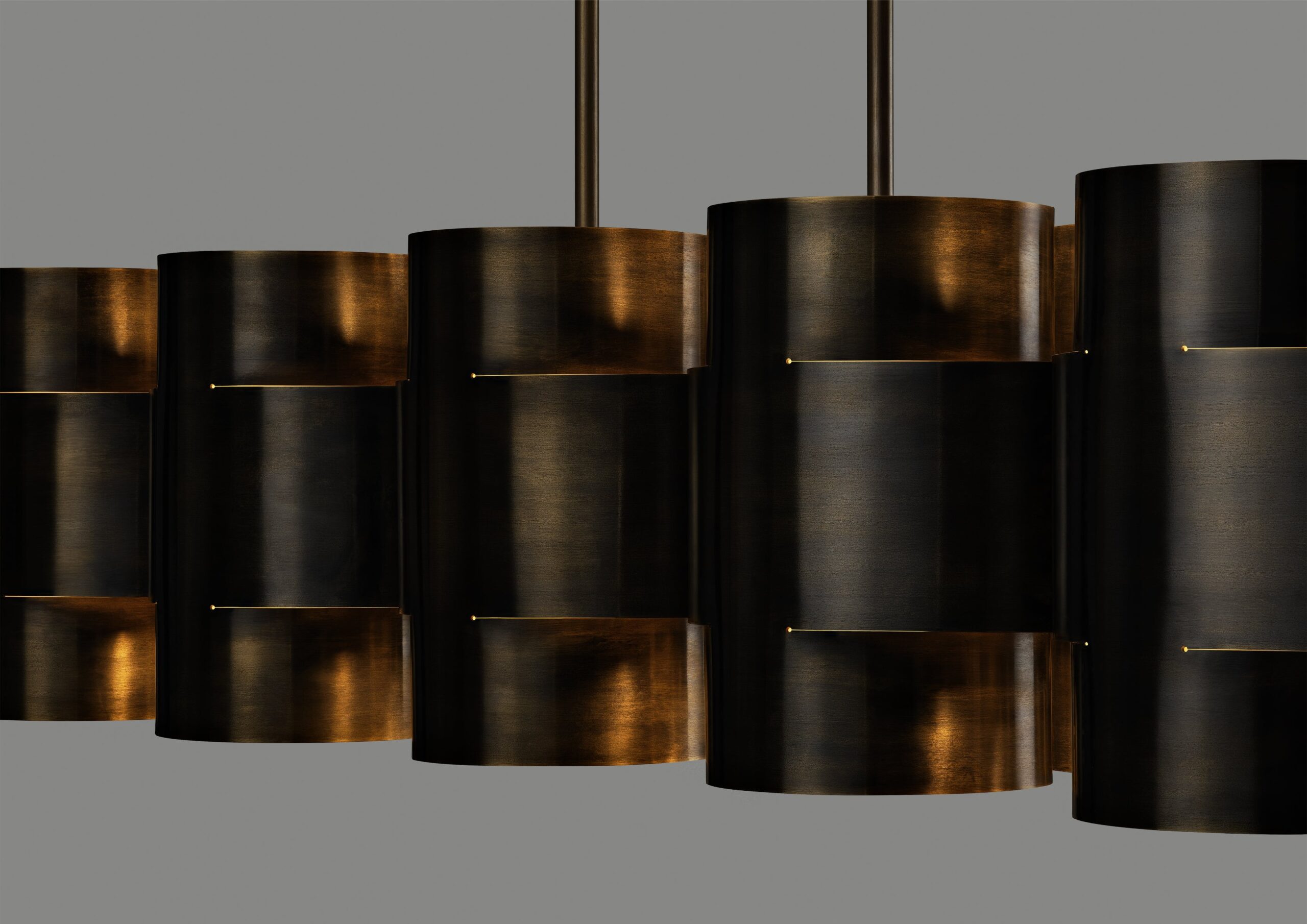 Dark Aged Brass Plus Ten Chandelier by Paul Matter 4