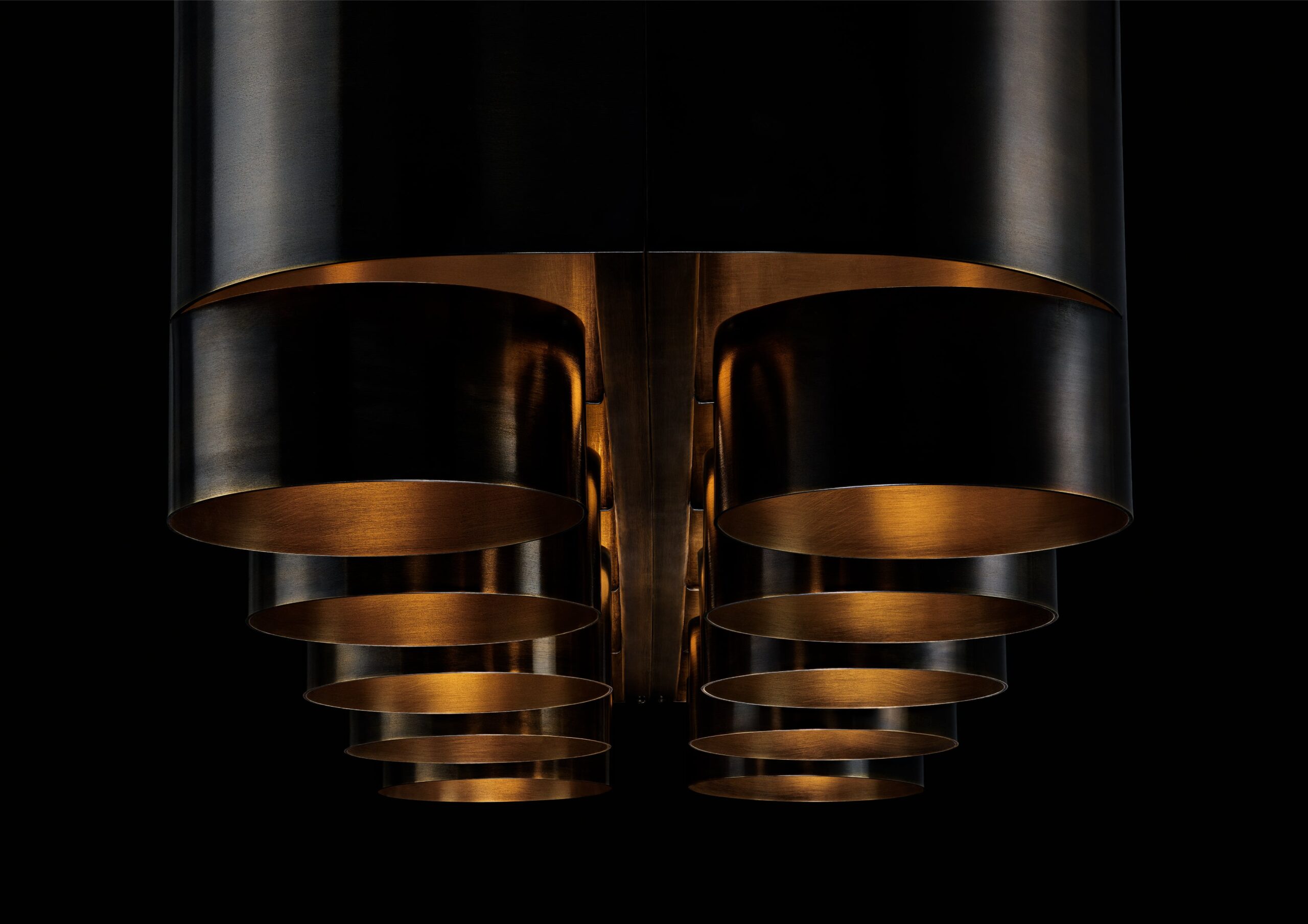 Dark Aged Brass Plus Ten Chandelier by Paul Matter 5