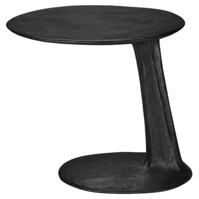 Black Cast Brass Lava Large Side Table by Atelier VF 1