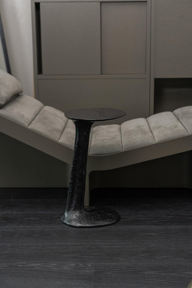 Black Cast Brass Lava Large Side Table by Atelier VF 4