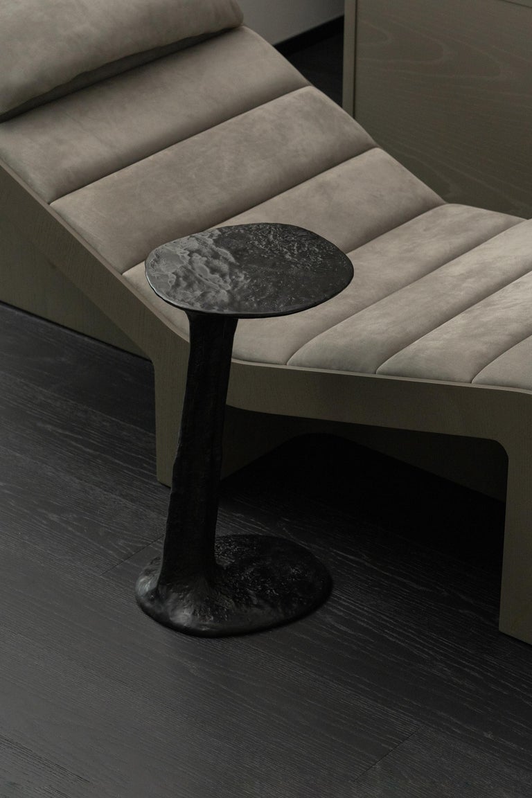Black Cast Brass Lava Large Side Table by Atelier VF 5