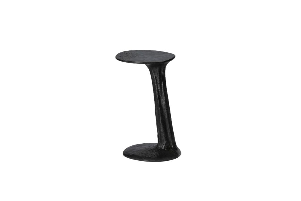 Black Cast Brass Lava Small Side Table by Atelier V&F 1