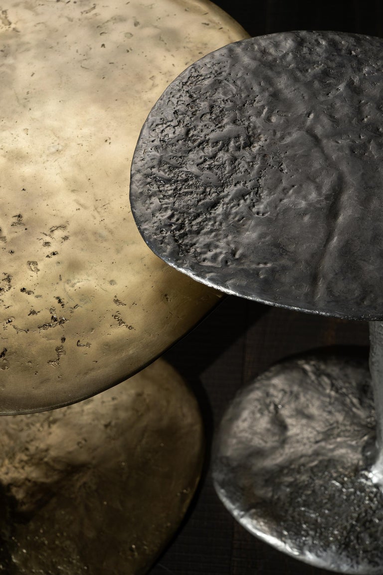Black Cast Brass Lava Small Side Table by Atelier VF 3