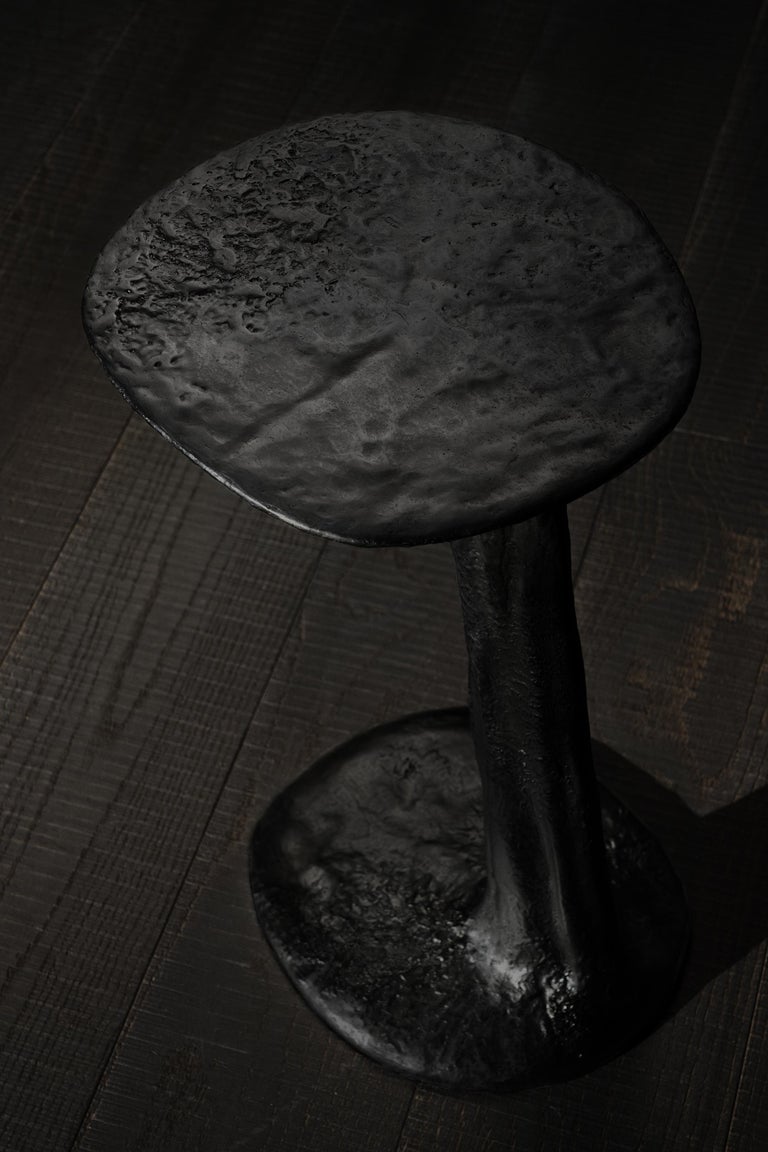 Black Cast Brass Lava Small Side Table by Atelier VF 4