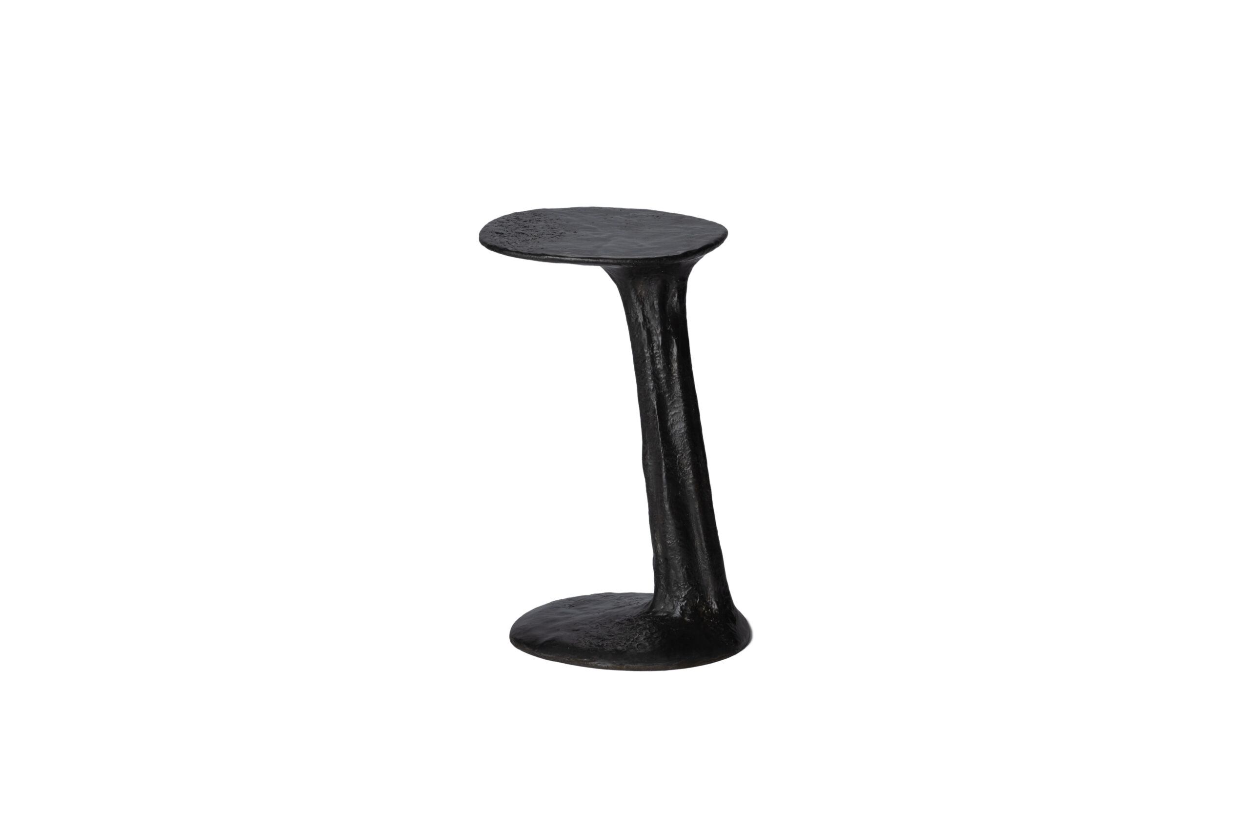Black Cast Brass Lava Small Side Table by Atelier V&F 0