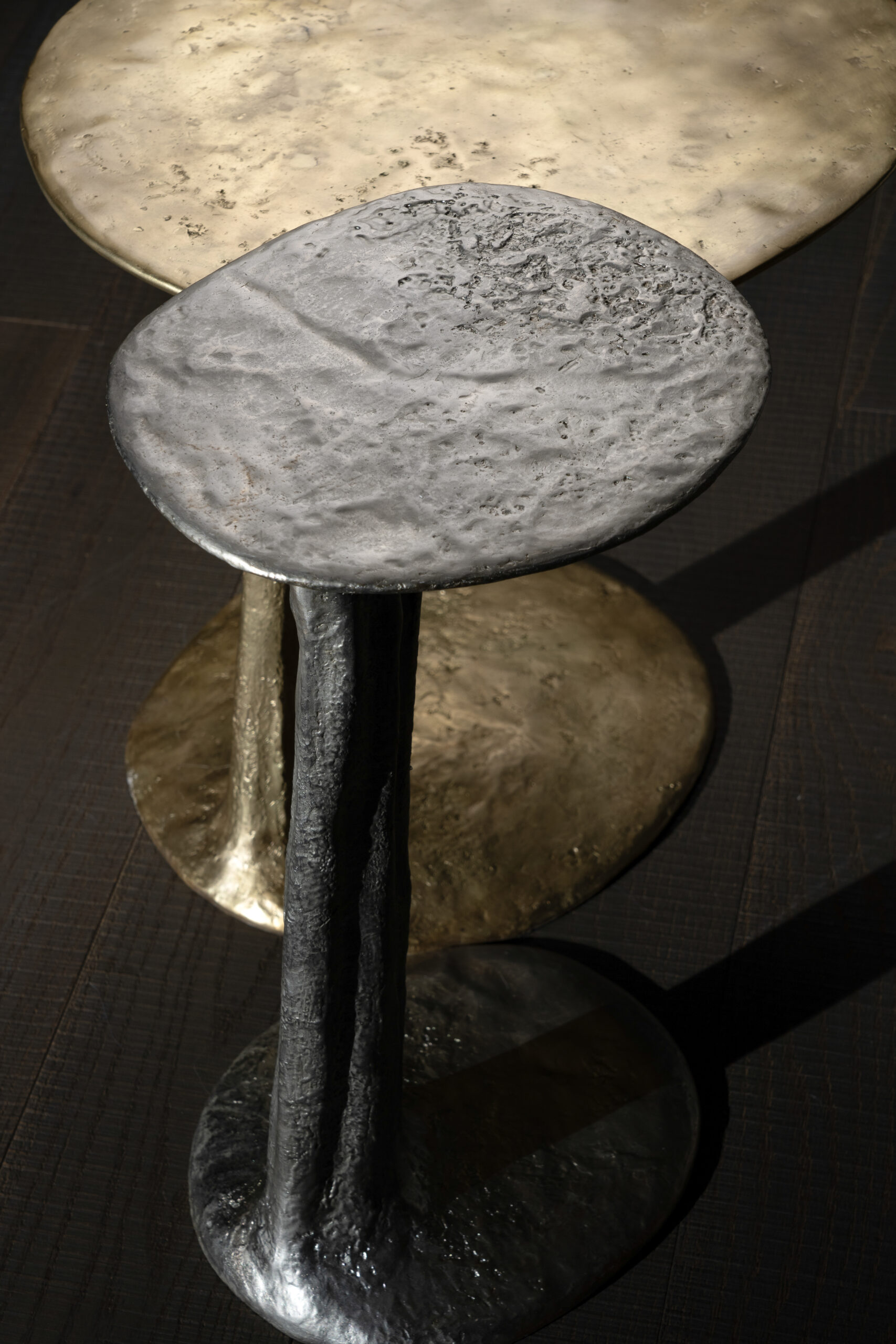 Black Cast Brass Lava Small Side Table by Atelier V&F1