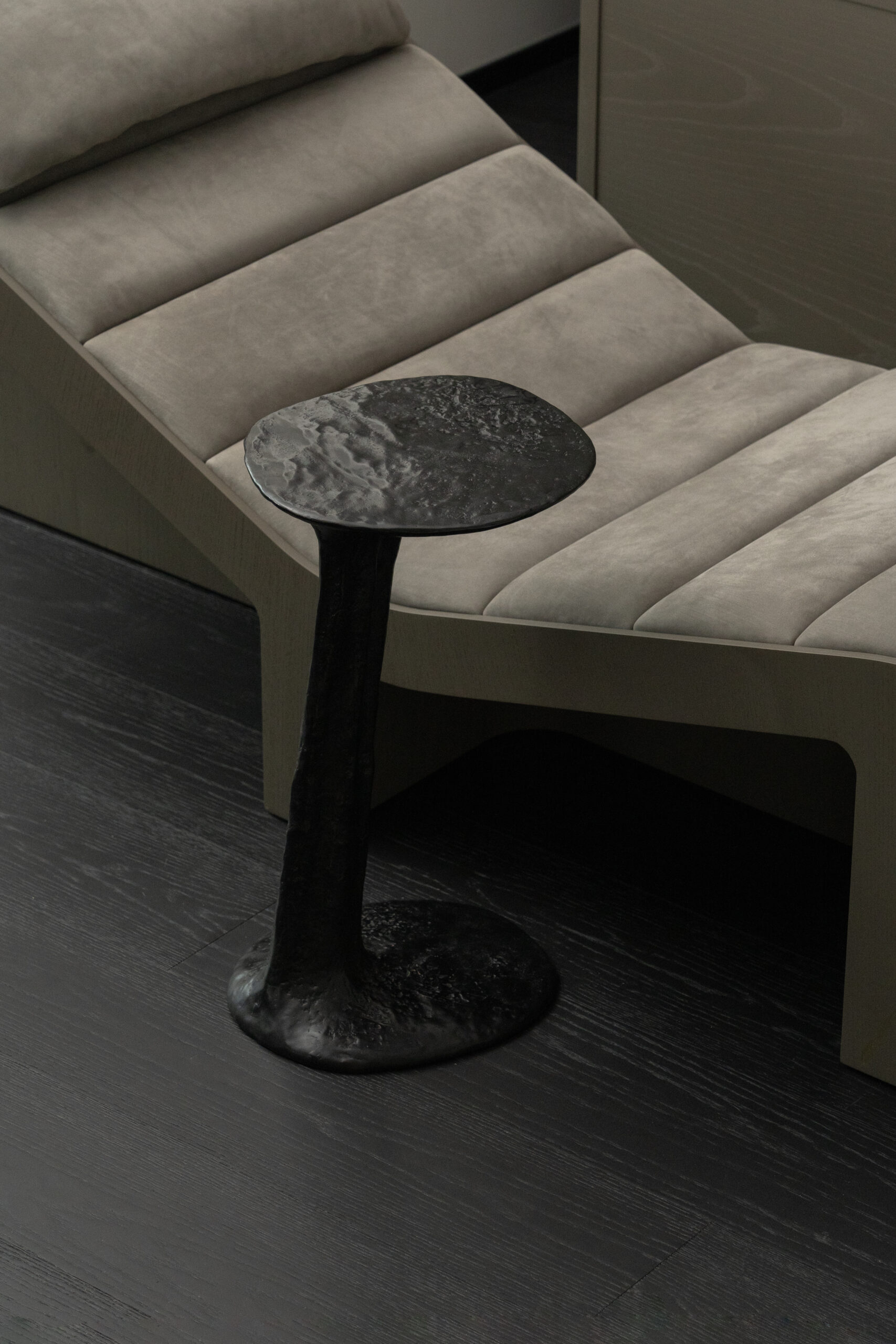 Black Cast Brass Lava Small Side Table by Atelier V&F3