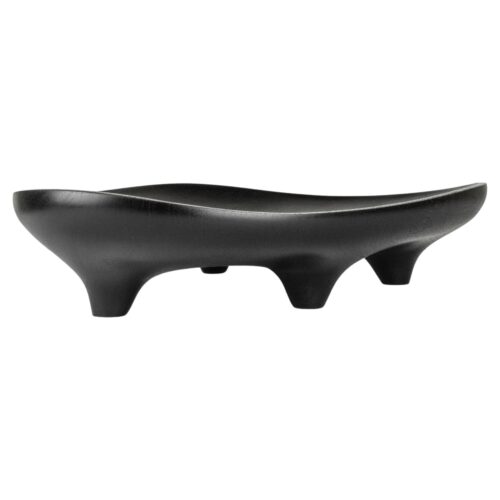 Carved and Ebonized Walnut Table Tray Signed by Maxime Goleo 1