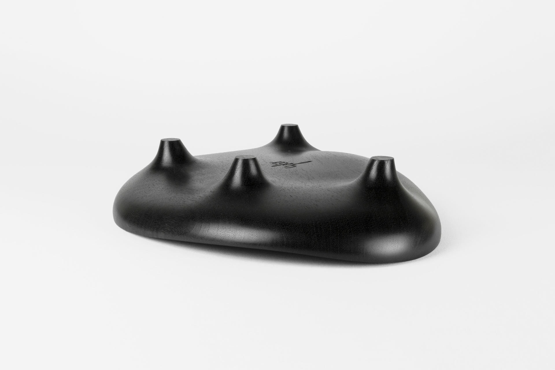 Carved and Ebonized Walnut Table Tray Signed by Maxime Goleo 4