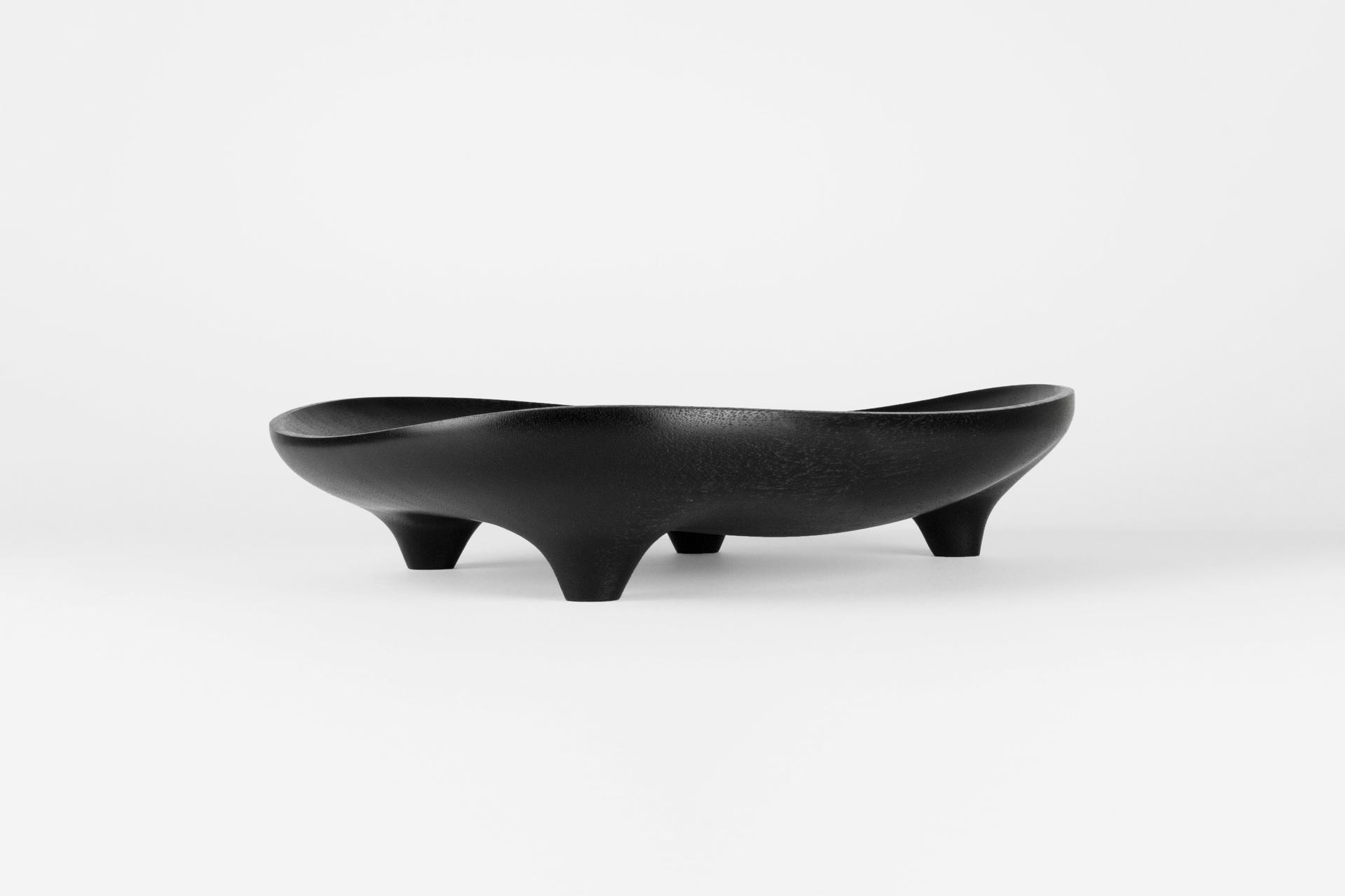 Carved and Ebonized Walnut Table Tray Signed by Maxime Goleo 6