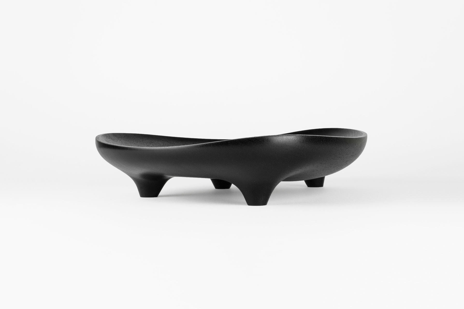 Carved and Ebonized Walnut Table Tray Signed by Maxime Goleo 7