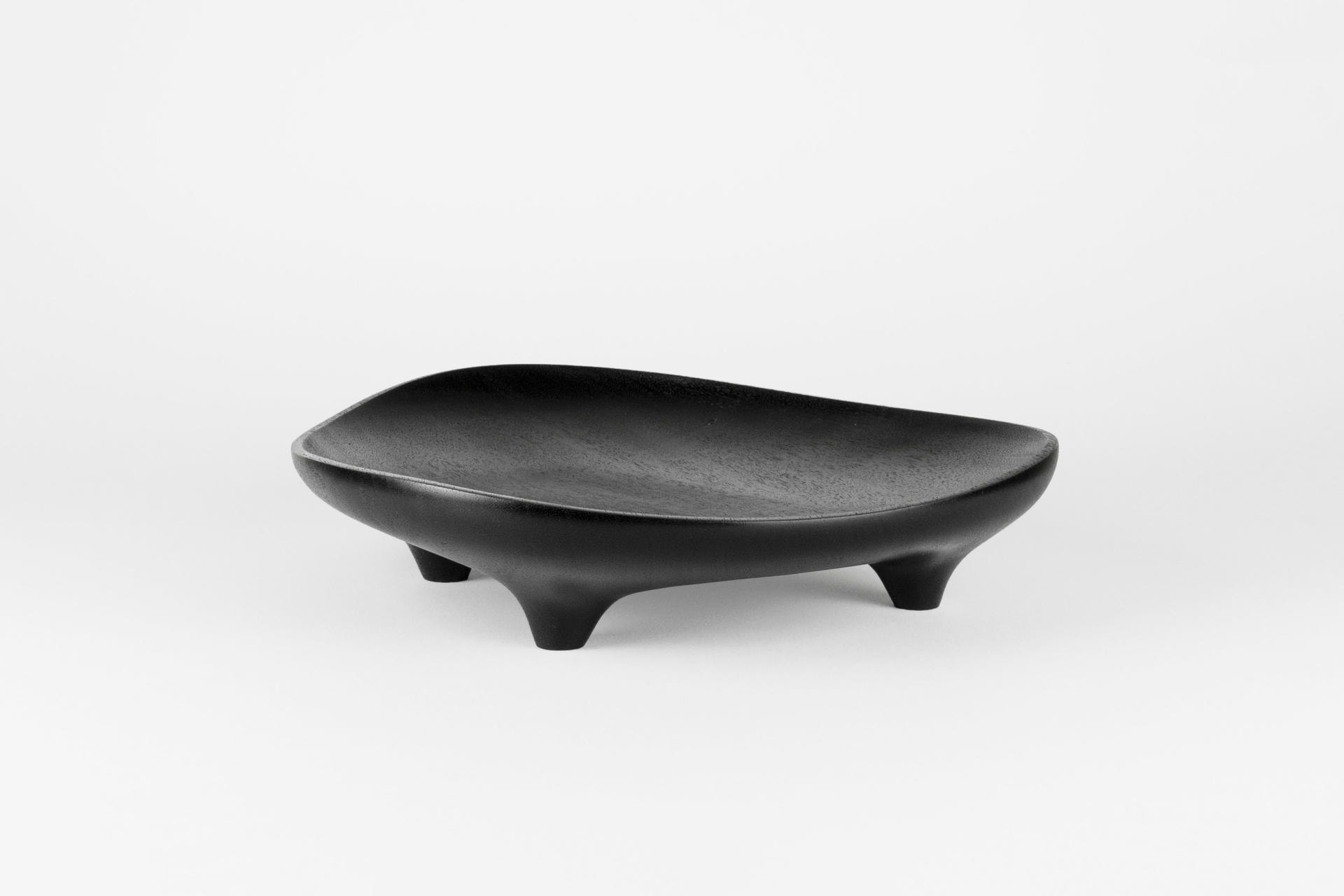 Carved and Ebonized Walnut Table Tray Signed by Maxime Goleo 8