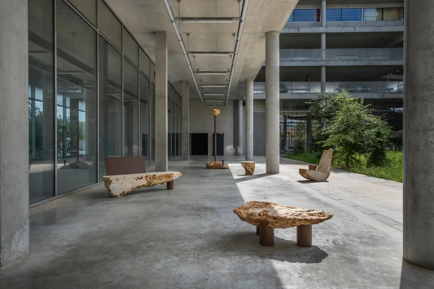 Contemporary Powder coated Steel Stone Lounge Chair by Frédéric Saulou 10