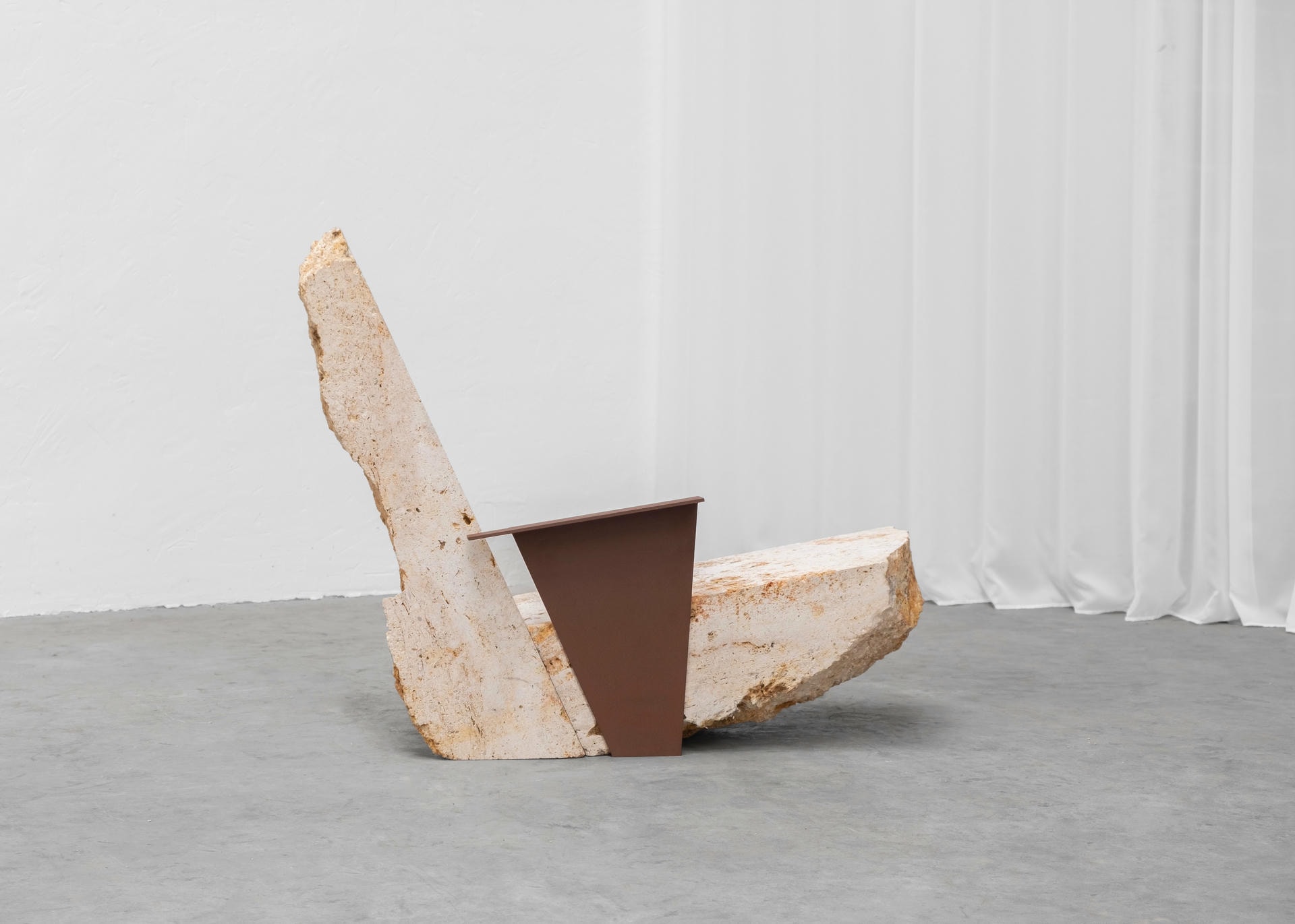 Contemporary Powder coated Steel Stone Lounge Chair by Frederic Saulou 2
