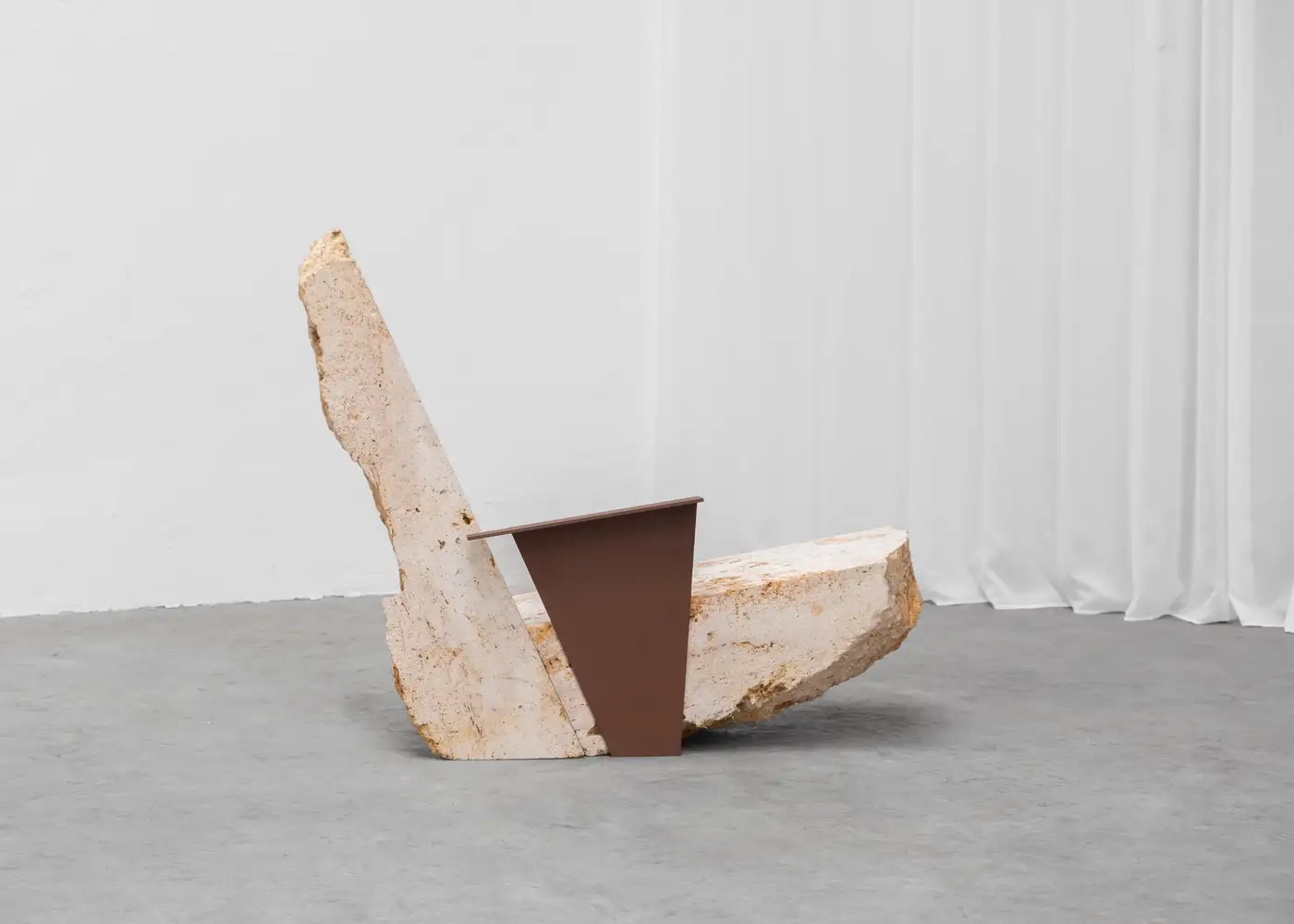 Contemporary Powder coated Steel Stone Lounge Chair by Frédéric Saulou 2