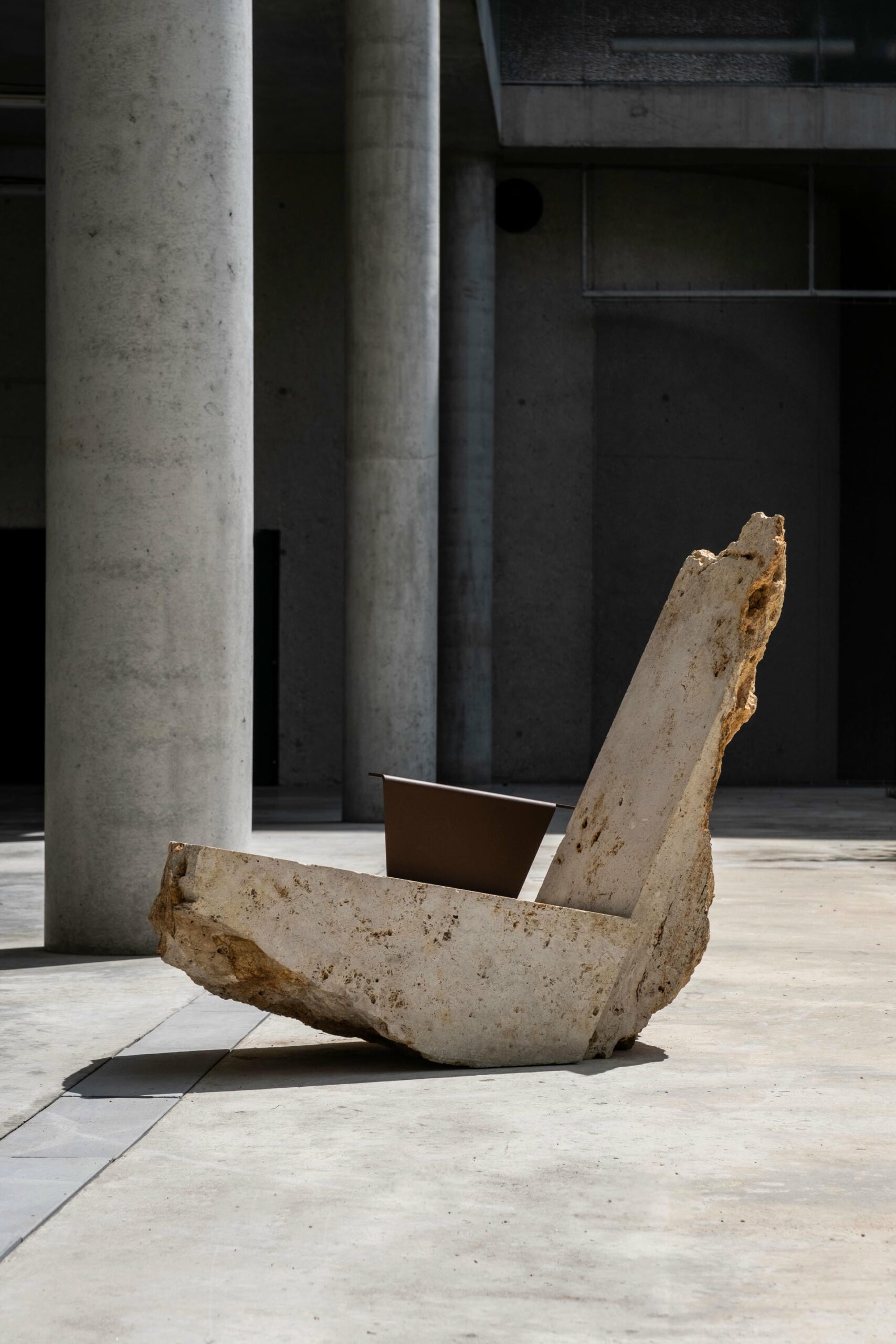 Contemporary Powder coated Steel Stone Lounge Chair by Frederic Saulou 6