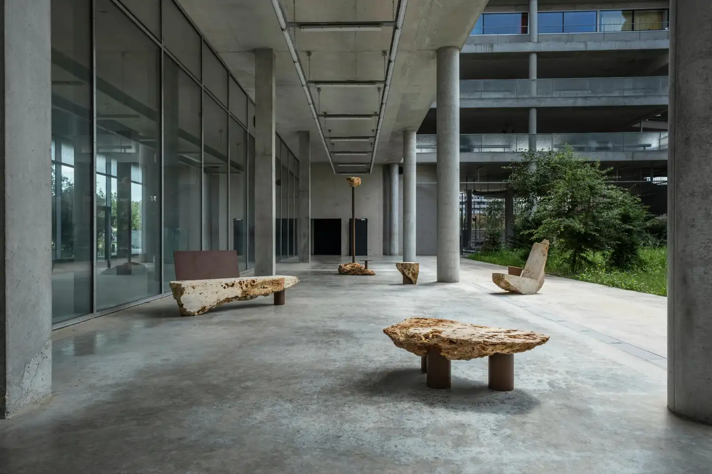 Contemporary Powder coated Steel Stone Lounge Chair by Frédéric Saulou 9