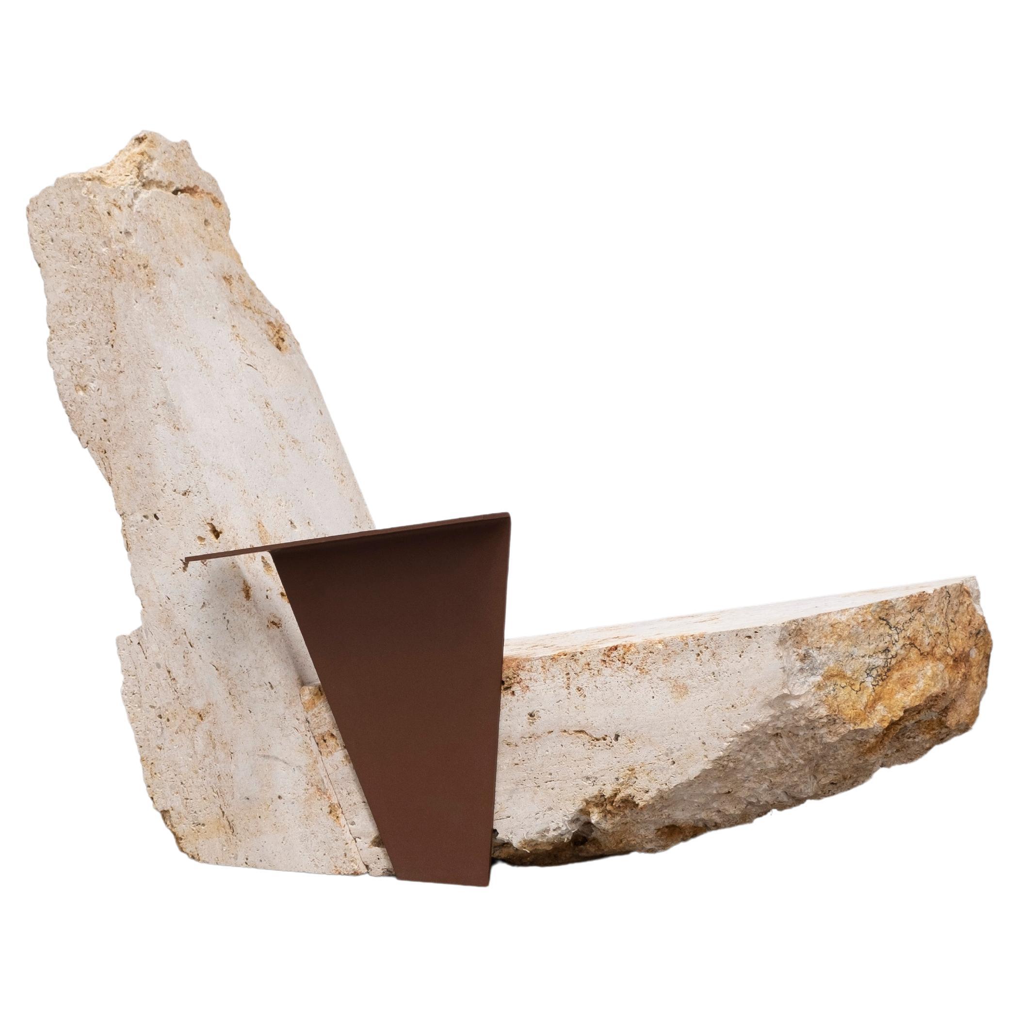 Contemporary Powder coated Steel Stone Lounge Chair by Frederic Saulou
