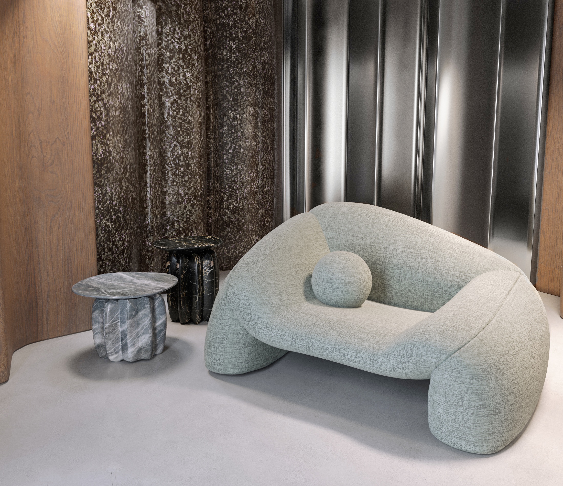 High Bolero Marble Accent Table by Alter Ego Studio 4