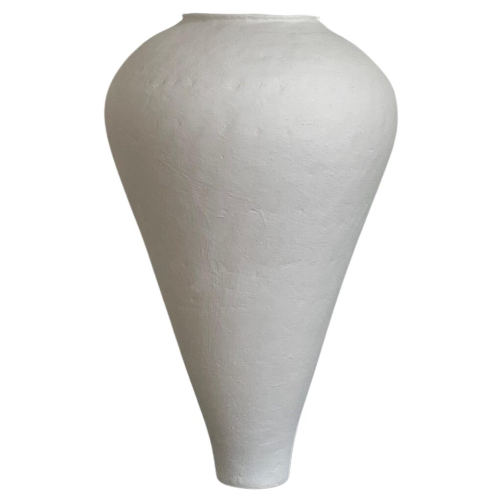 L Ceramic Vase in White Matte by Mathilde Martin 1