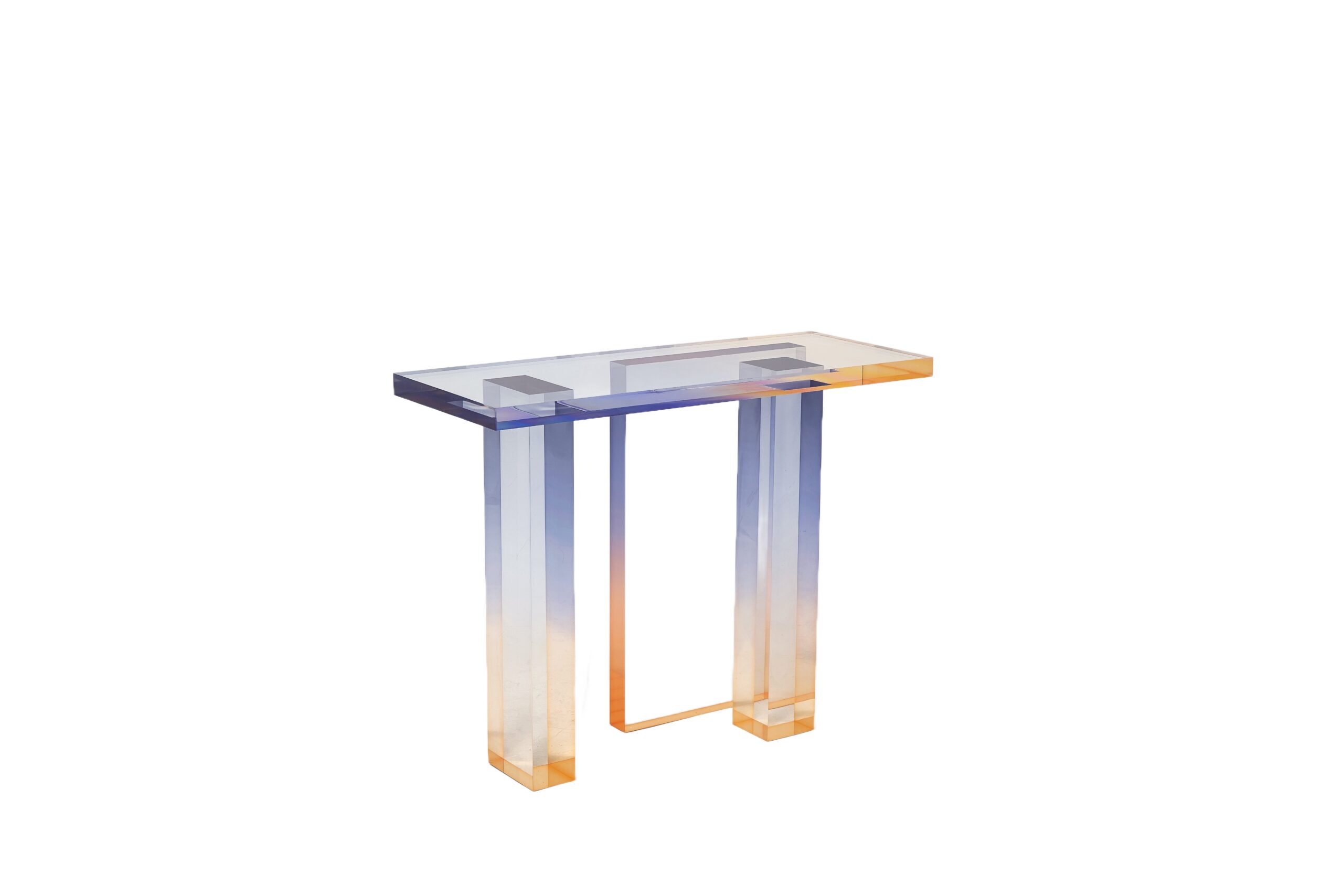 Lavender Amber Gradient Crystal Contemporary Console Table 04 by Saerom Yoon 1 1