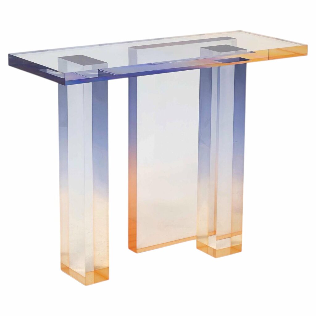 Lavender Amber Gradient Crystal Contemporary Console Table 04 by Saerom Yoon 1
