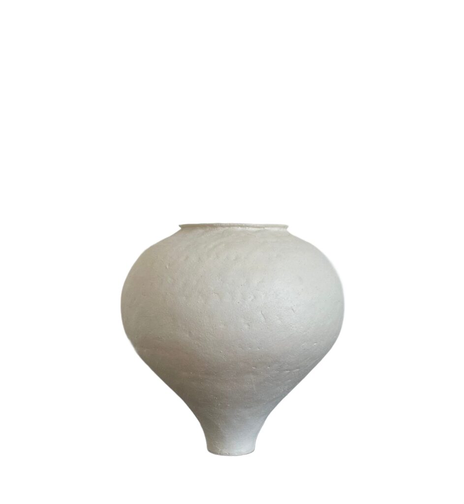 M Ceramic Vase in White Matte by Mathilde Martin 1