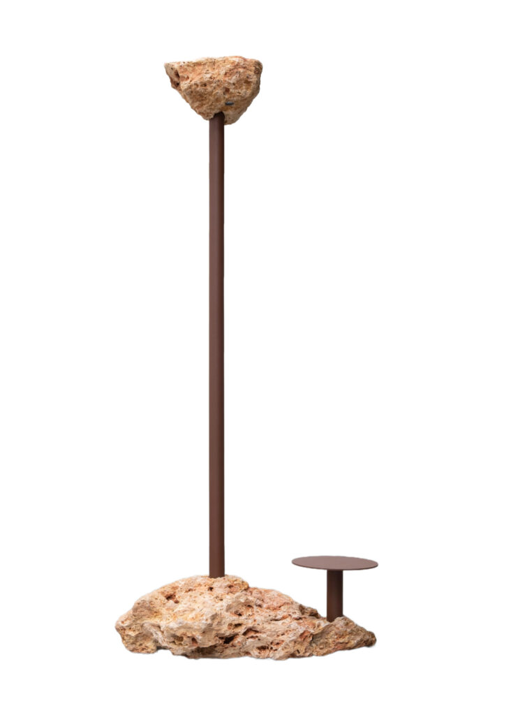 Meulière Stone Solar Floor Lamp by Frédéric Saulou 4