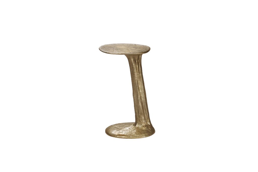 Natural Cast Brass Lava Small Side Table by Atelier V&F 1