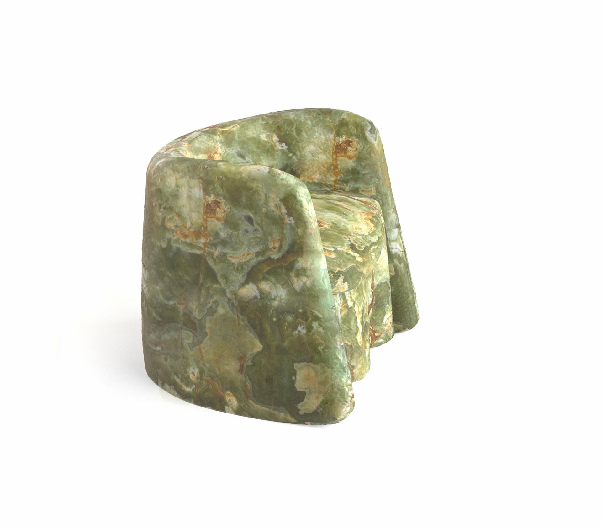 Plisse Marble Accent Chair by Alter Ego Studio Green Marble Italy 3