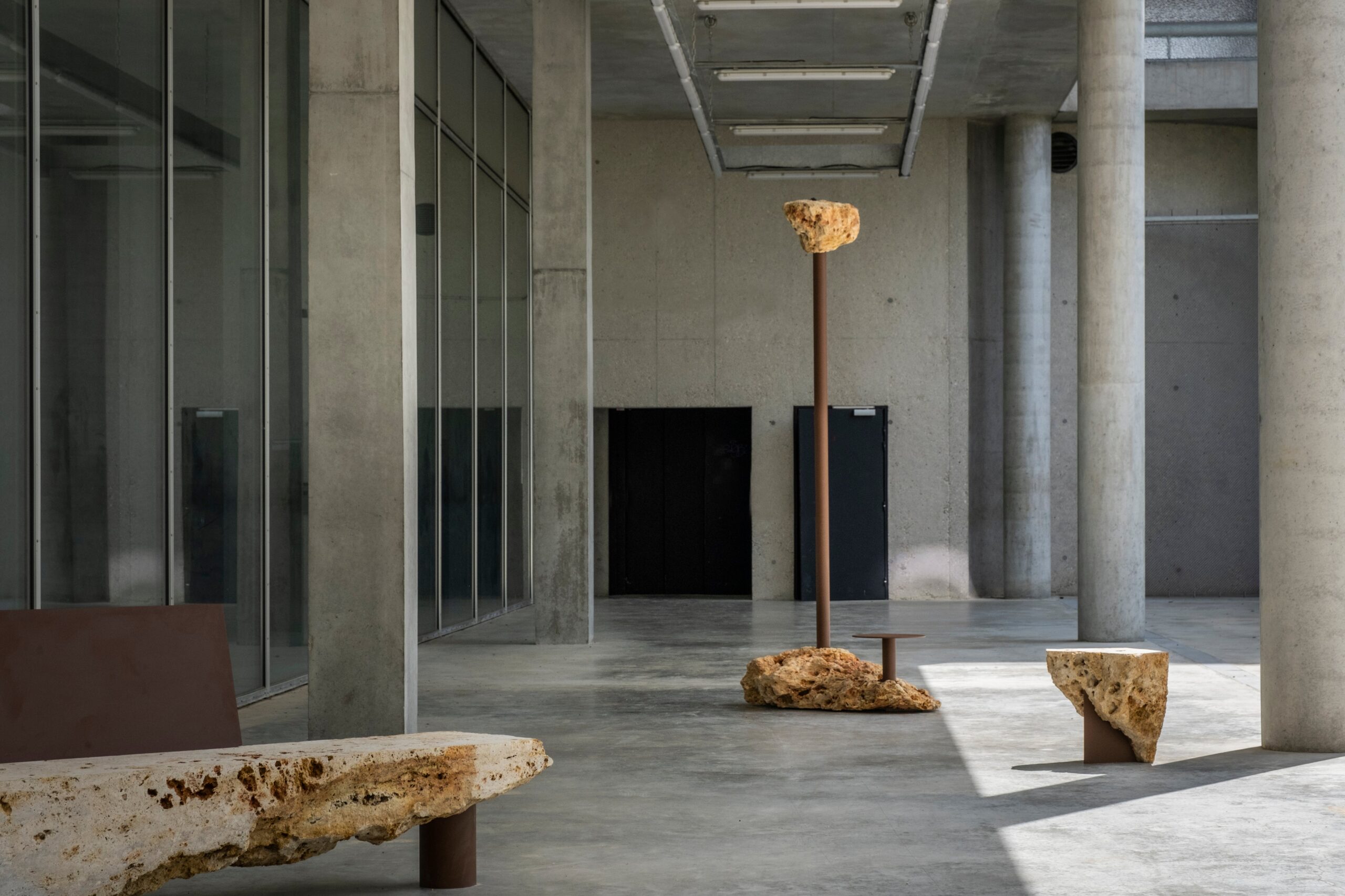 Rough Natural Stone Side Table by Frederic Saulou 10