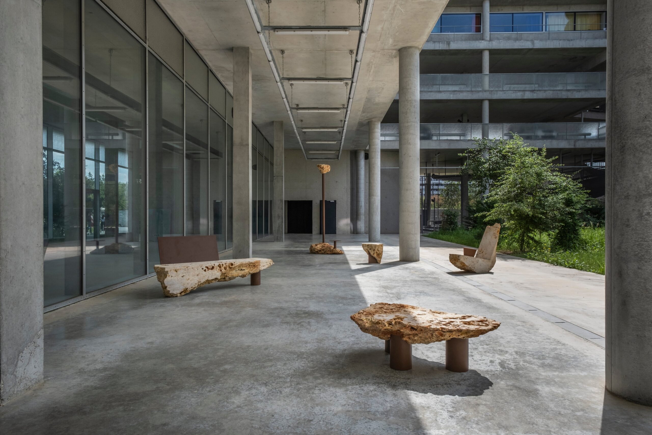 Rough Natural Stone Side Table by Frederic Saulou 11