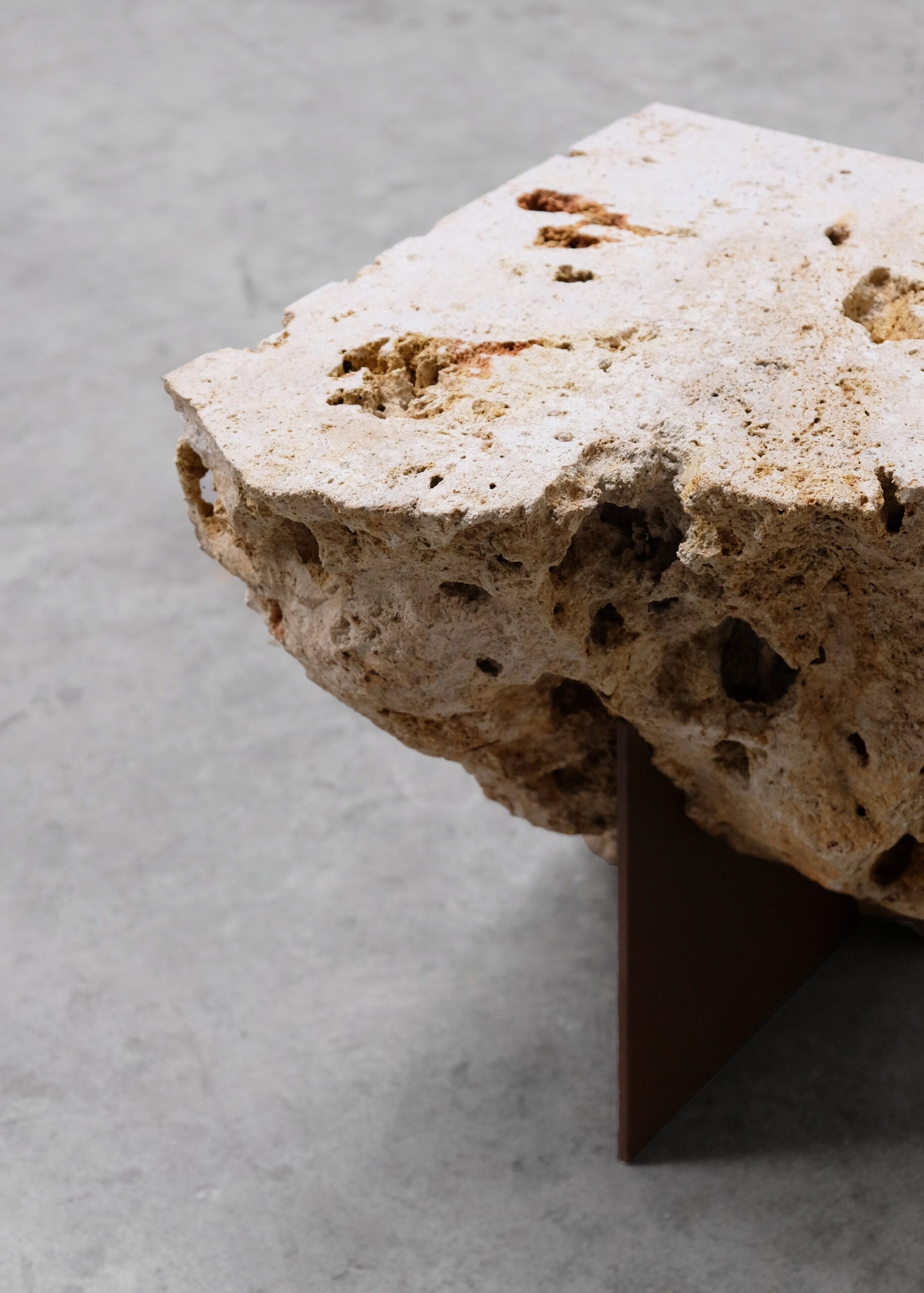 Rough Natural Stone Side Table by Frederic Saulou 3