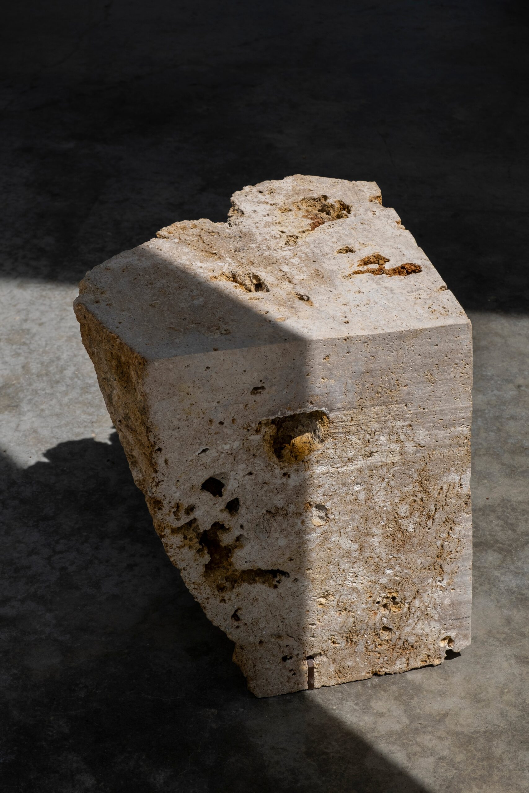 Rough Natural Stone Side Table by Frederic Saulou 7