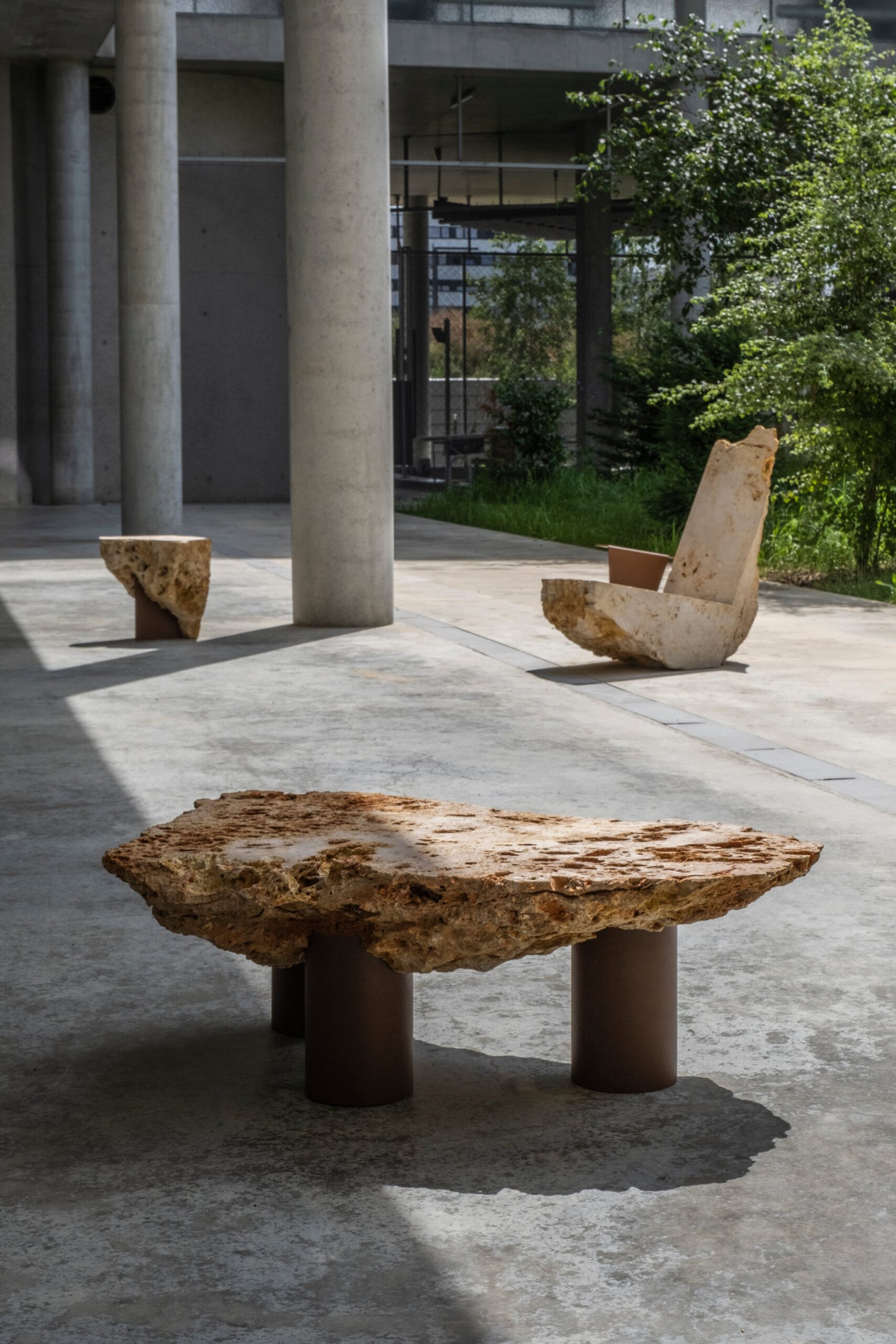 Rough Natural Stone Side Table by Frederic Saulou 8