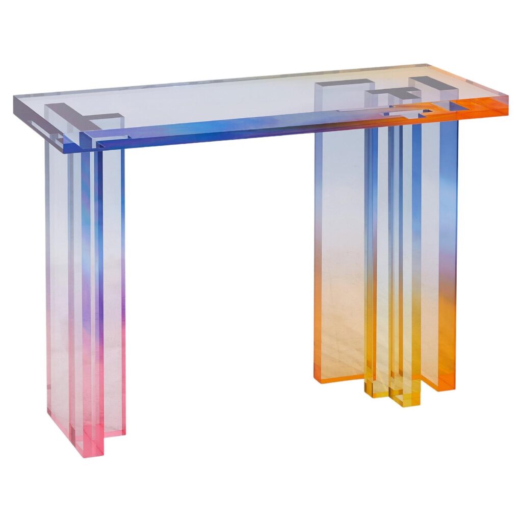 Sapphire Amber Gradient Crystal Contemporary Console Table 01 by Saerom Yoon 1