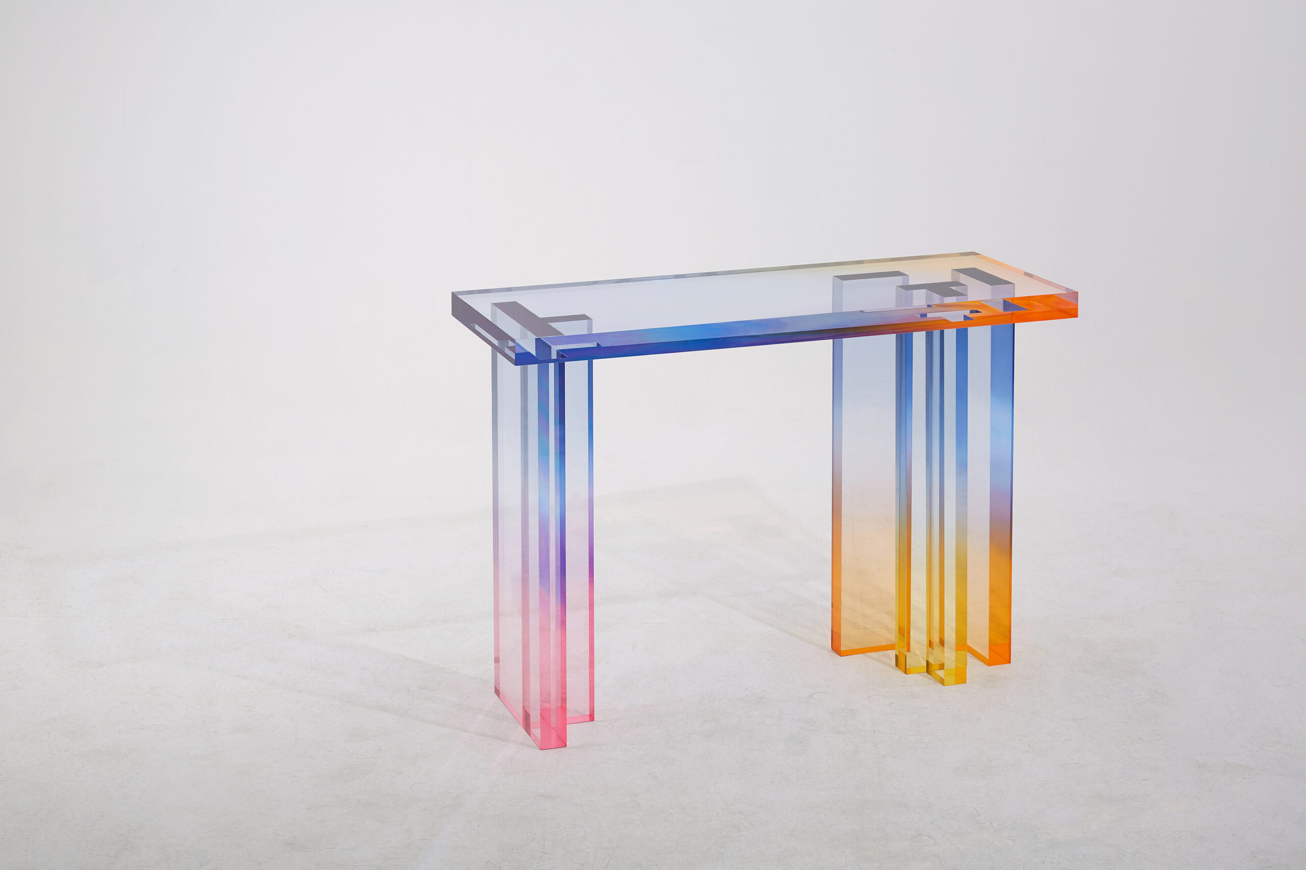 Sapphire Amber Gradient Crystal Contemporary Console Table 01 by Saerom Yoon 1