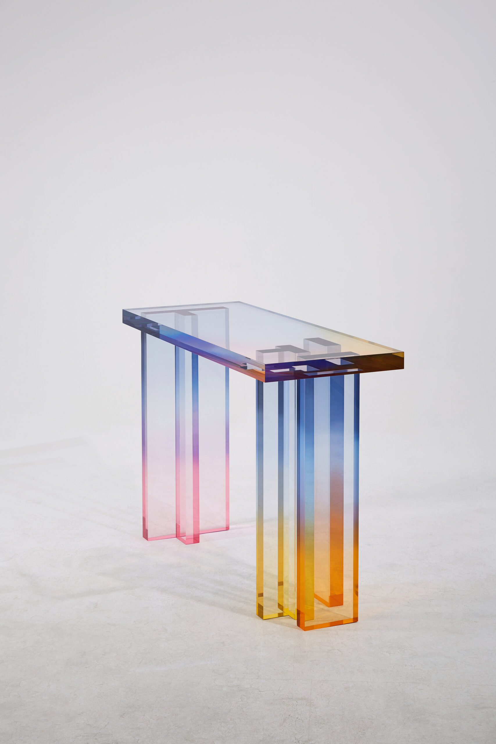 Sapphire Amber Gradient Crystal Contemporary Console Table 01 by Saerom Yoon 2