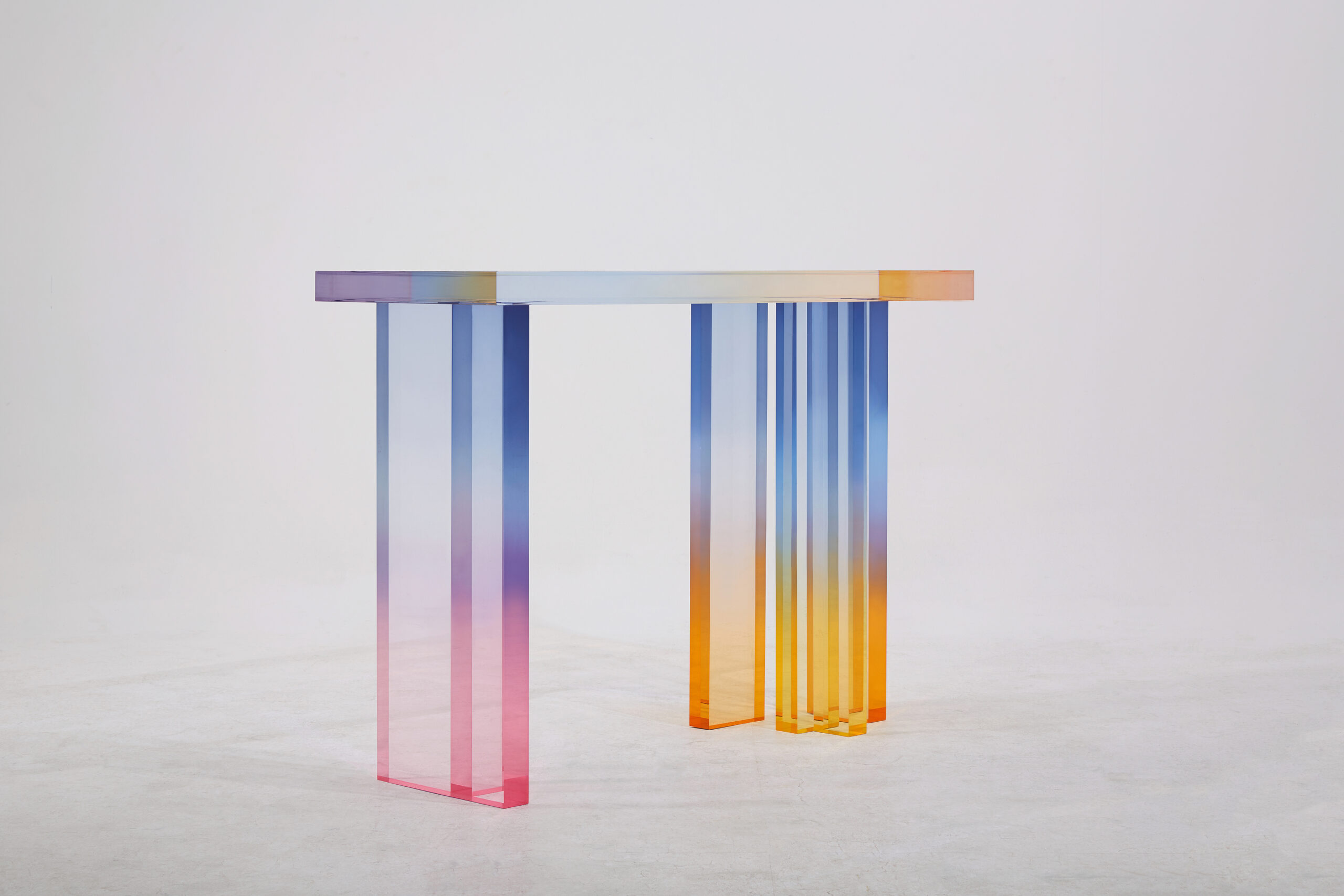 Sapphire Amber Gradient Crystal Contemporary Console Table 01 by Saerom Yoon 3