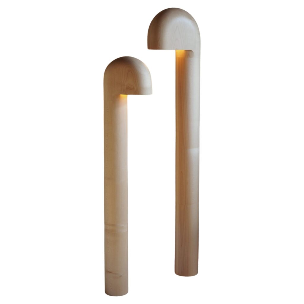 Set Of 2 Sycamore Maple Lampadaire Floor Lamps by Pauline Pietri 1