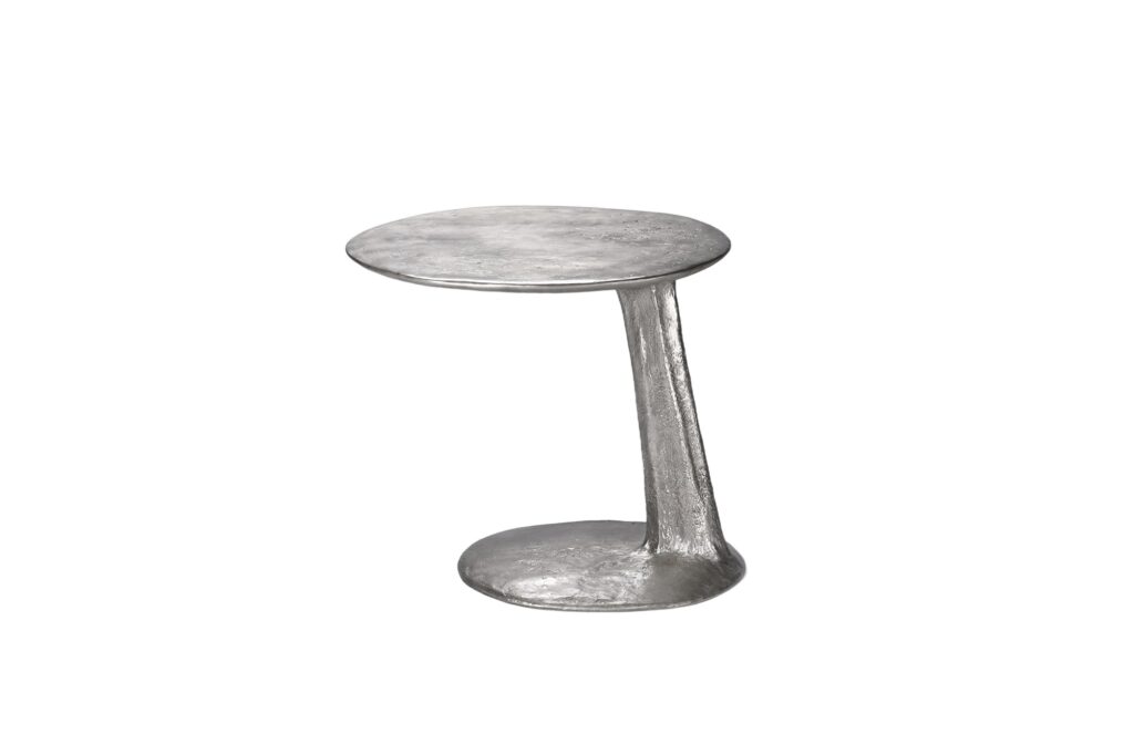 Silver Cast Brass Lava Large Side Table by Atelier V&F 1