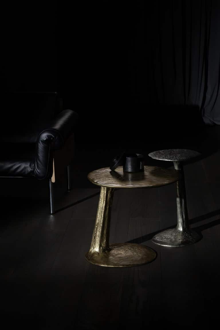Silver Cast Brass Lava Large Side Table by Atelier VF 1